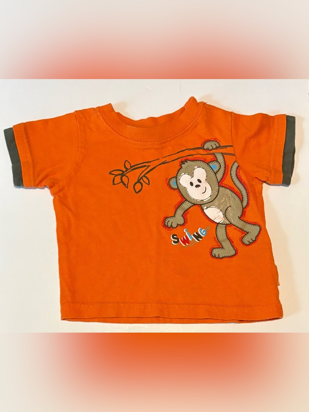 INFANT SESAME STREET ORANGE MONKEY SWING TEE SHIRT SIZE 0 - 3 months tshirt baby